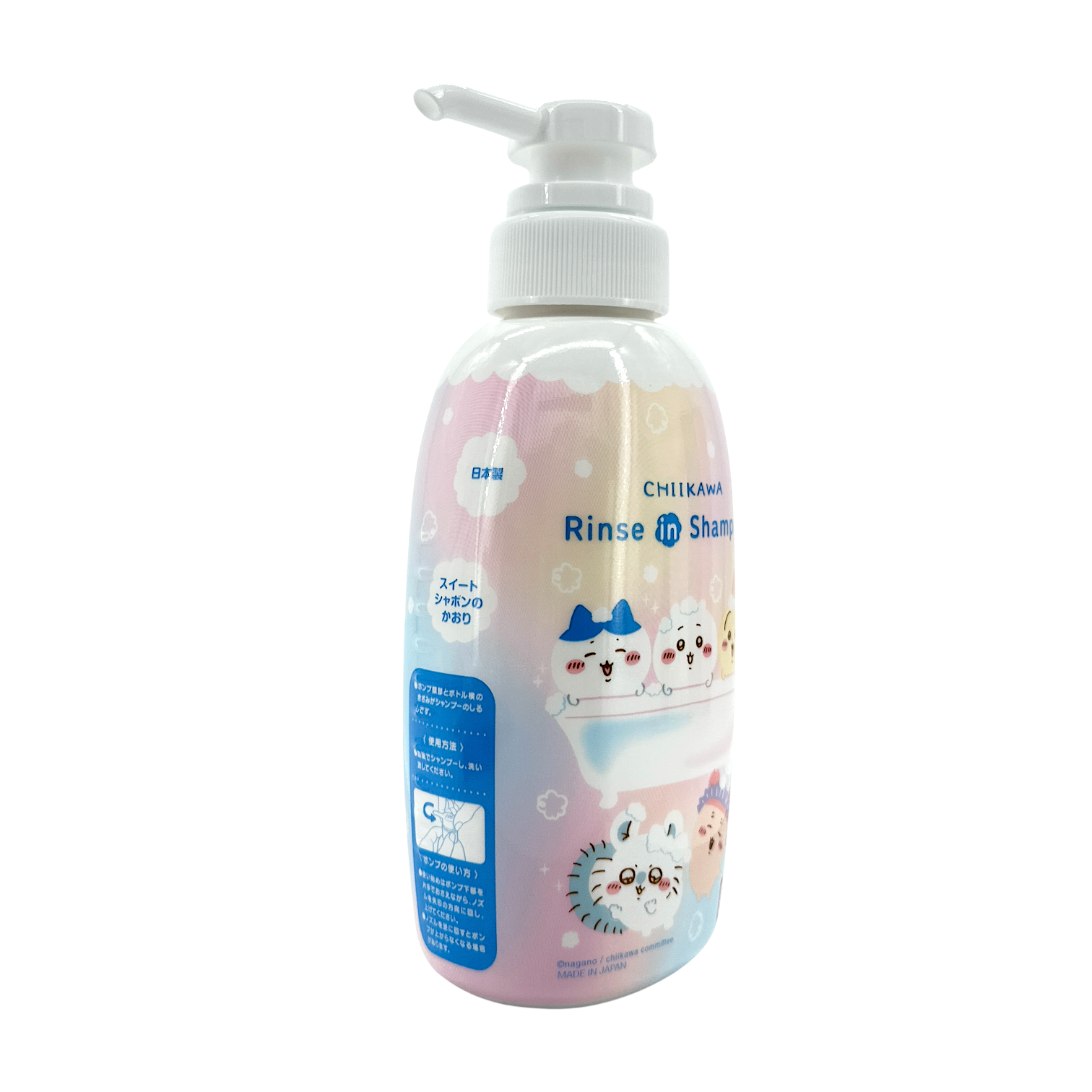 Bandai Chiikawa Children's Shampoo – 300ml, gentle Japanese shampoo for kids with fruity scent and cute packaging, available at Zakura Global.