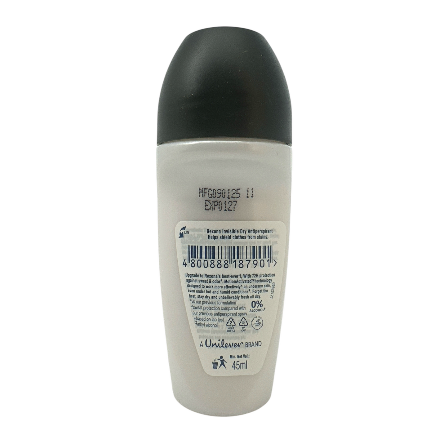 Rexona Invisible Dry + Fresh Roll-On – anti-perspirant with anti-stain technology and 72-hour protection, available at Zakura Global.