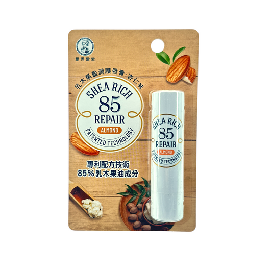 Mentholatum Shea Rich 85 Repair Almond Lip Balm 3.8g – Moisturizing lip care with 85% shea butter and almond essence at Zakura Global.