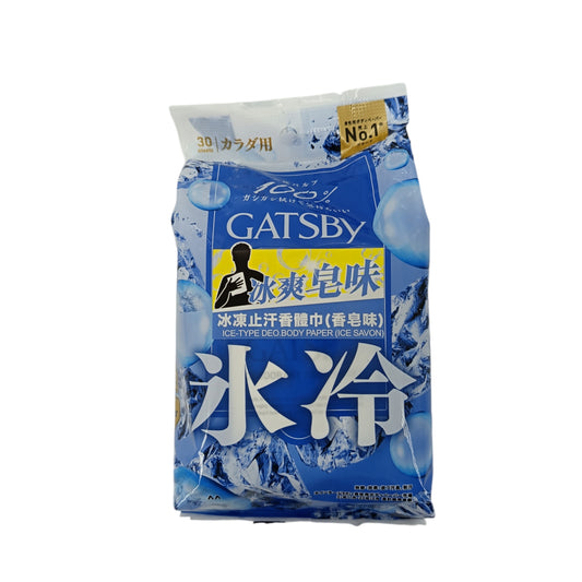 Gatsby Ice-Type Deo.Body Paper 30pcs Ice Savon