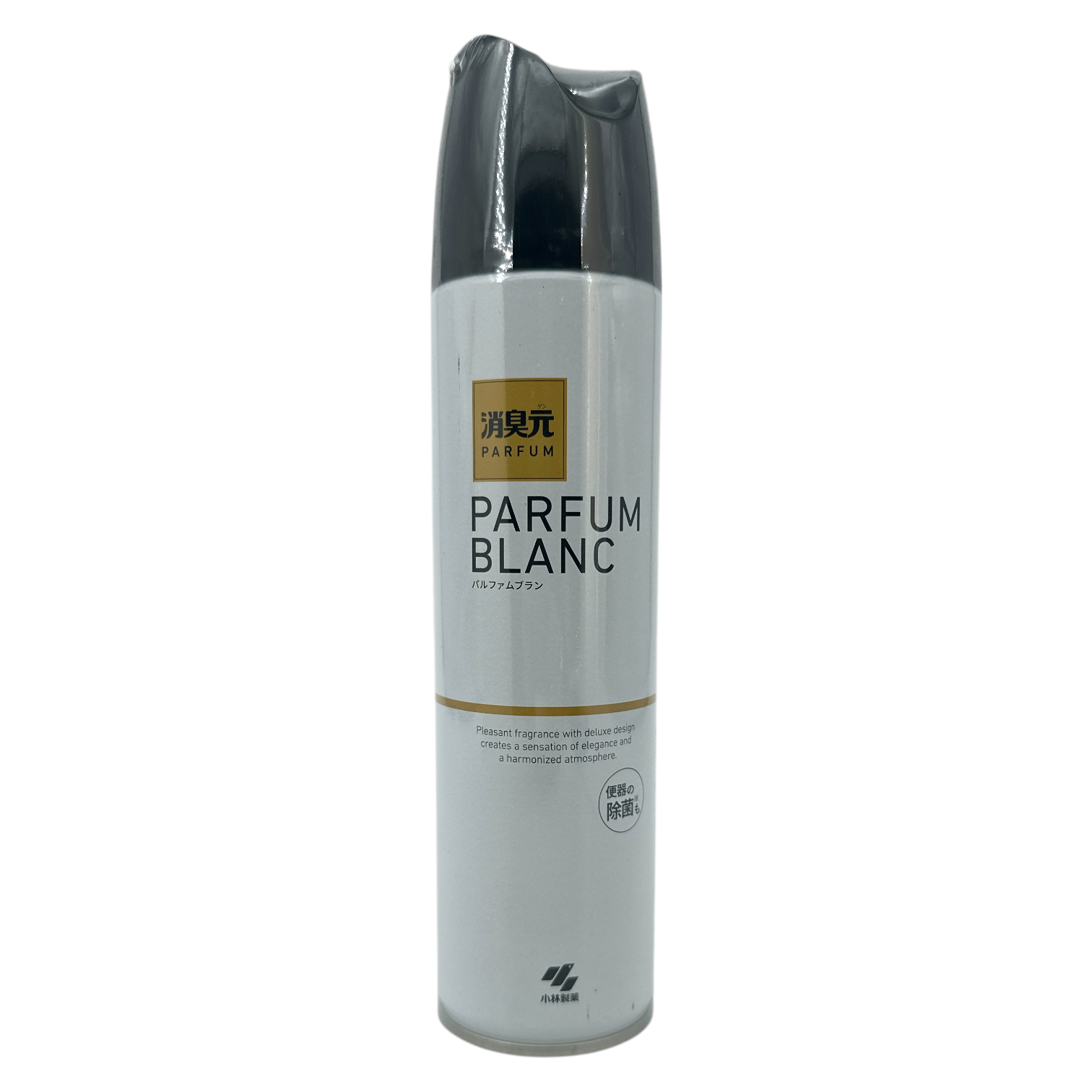 Kobayashi Sawaday Toilet Deodorizing Spray White Parfum Blanc 280ml bottle with elegant design and wide spray nozzle, available at Zakura Global.