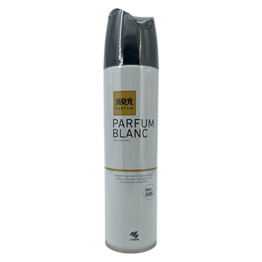 Kobayashi Sawaday Toilet Deodorizing Spray White Parfum Blanc 280ml bottle with elegant design and wide spray nozzle, available at Zakura Global.