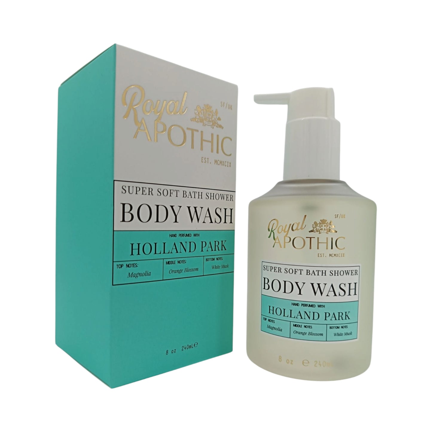 Royal Apothic Body Wash 240ml (Hand Perfumed with Holland Park/Hand Perfumed with Cutting Garden) Hand Perfumed with Holland Park