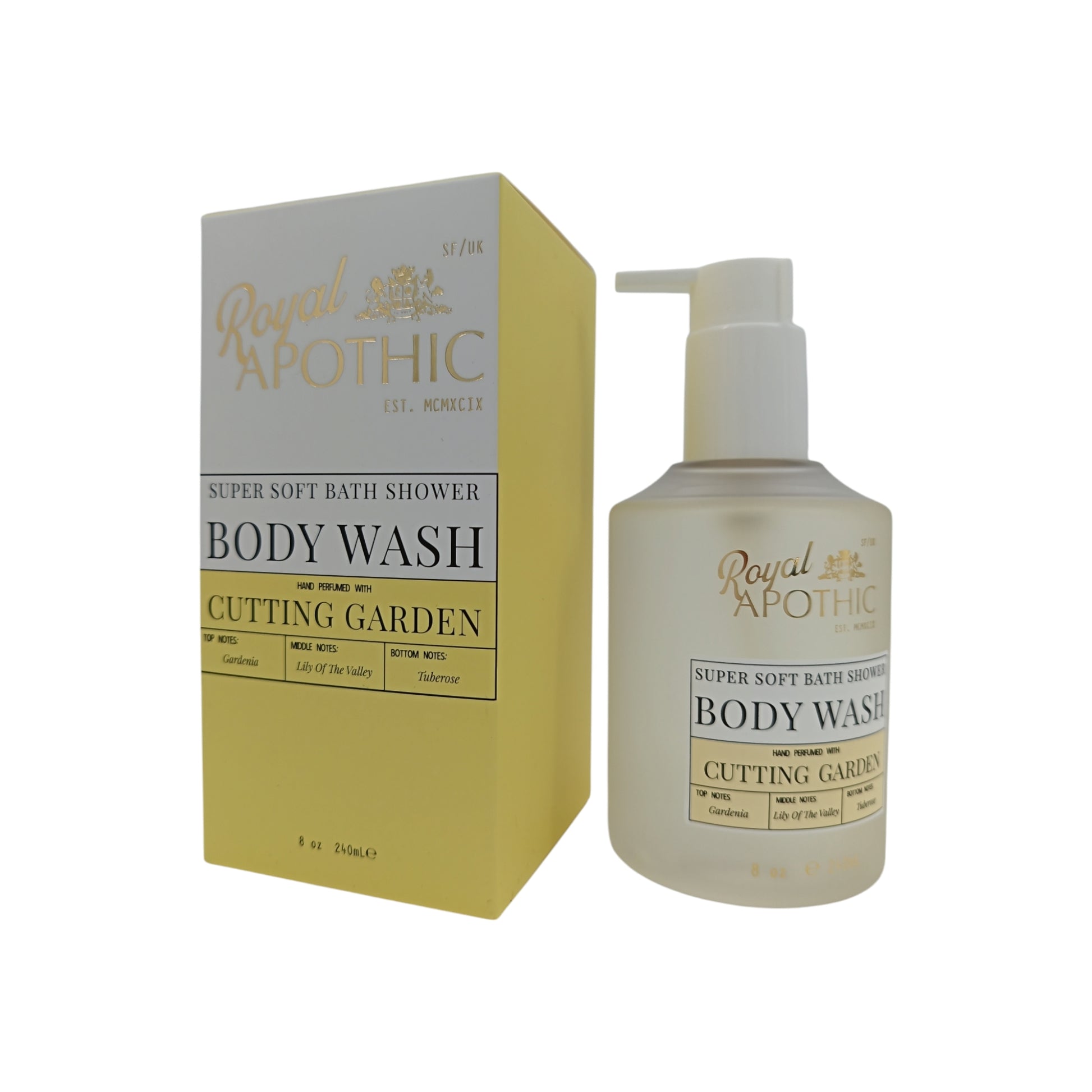 Royal Apothic Body Wash 240ml (Hand Perfumed with Holland Park/Hand Perfumed with Cutting Garden) Hand Perfumed with Cutting Garden