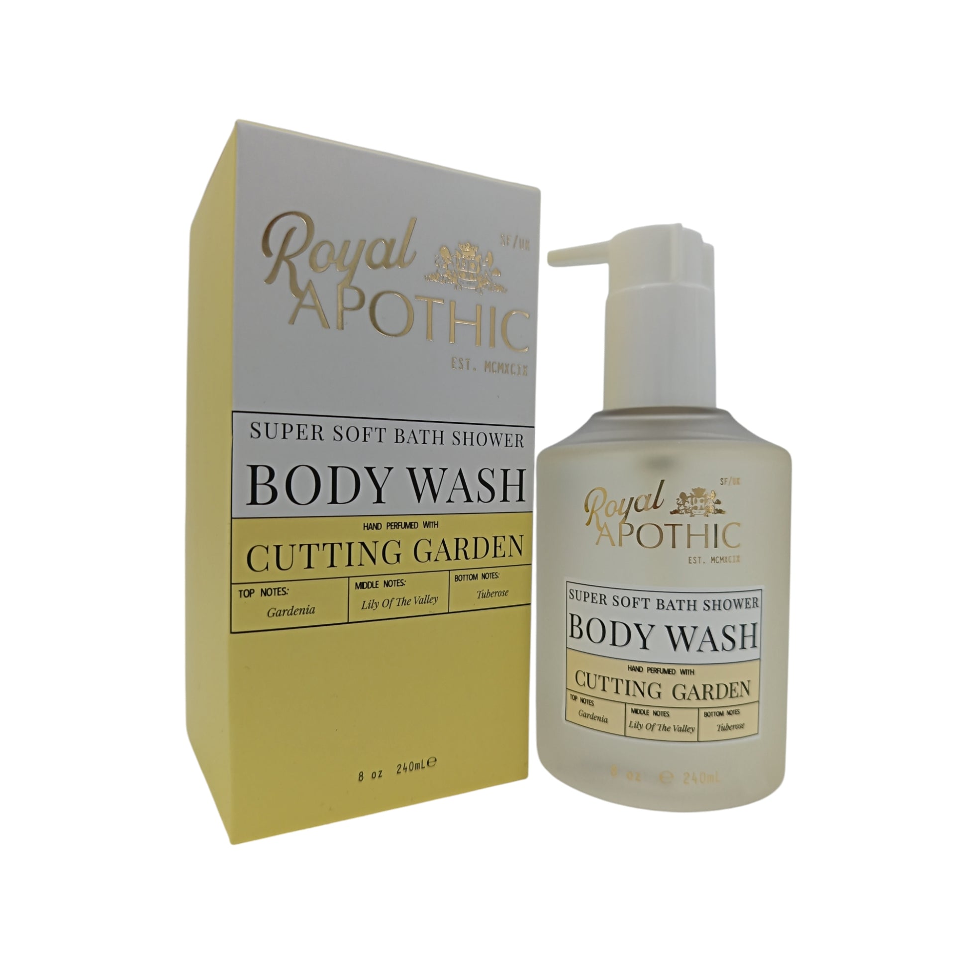 Royal Apothic Body Wash 240ml (Hand Perfumed with Holland Park/Hand Perfumed with Cutting Garden) Hand Perfumed with Cutting Garden