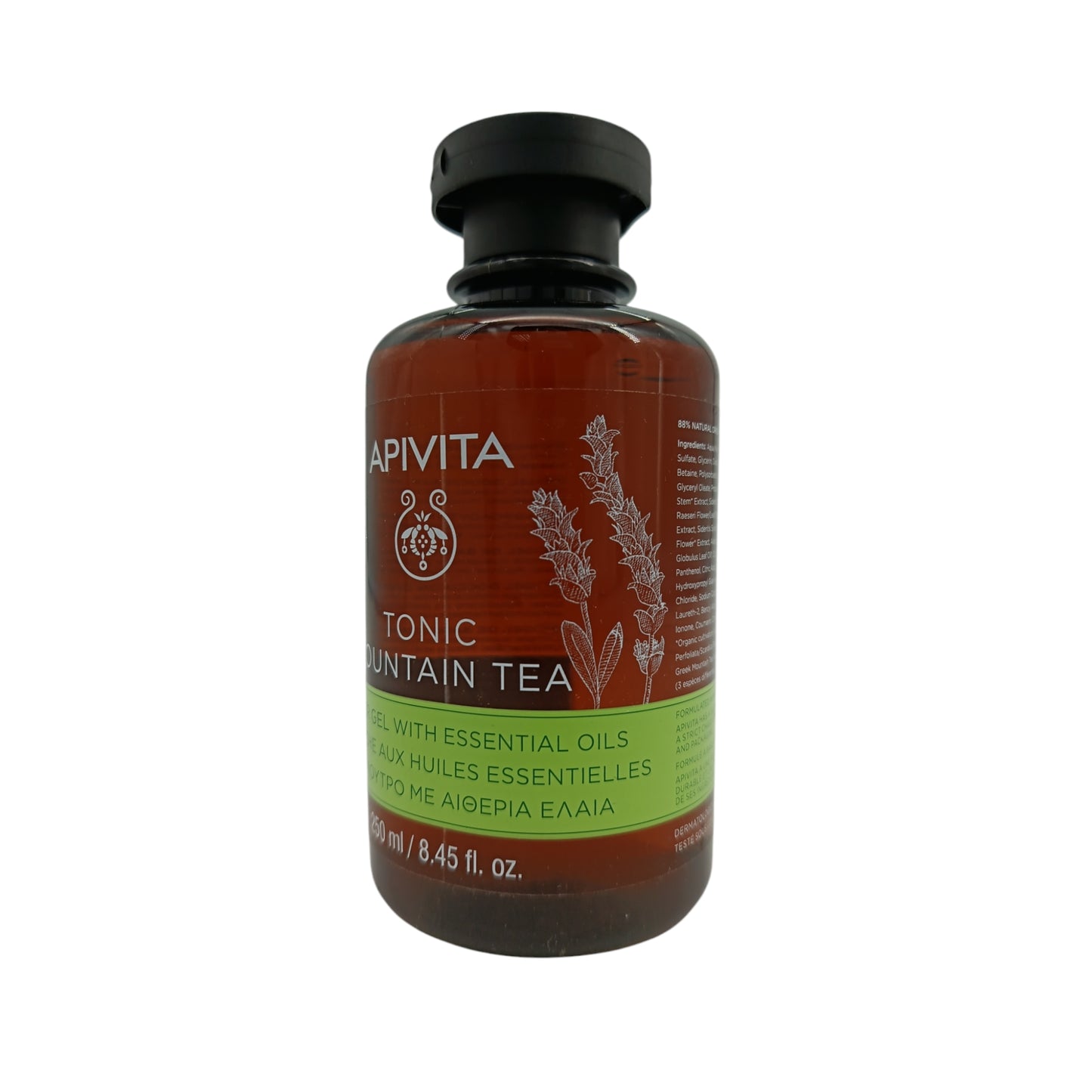 Apivita Tonic Mountain Tea Shower Gel with Essential Oils 250ml