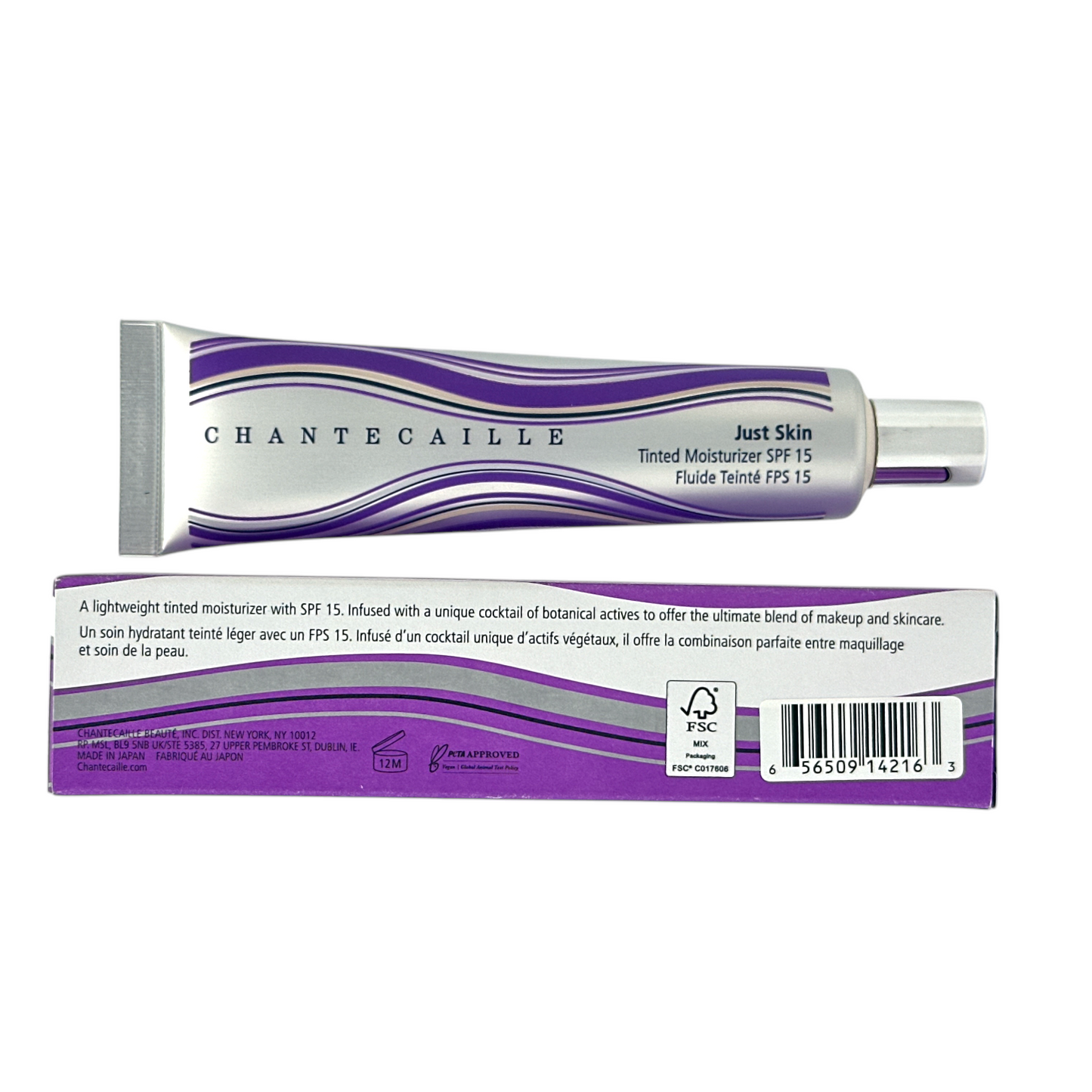 Chantecaille Just Skin Tinted Moisturizer – Aura lightweight skin perfector for very fair skin, available at Zakura Global.