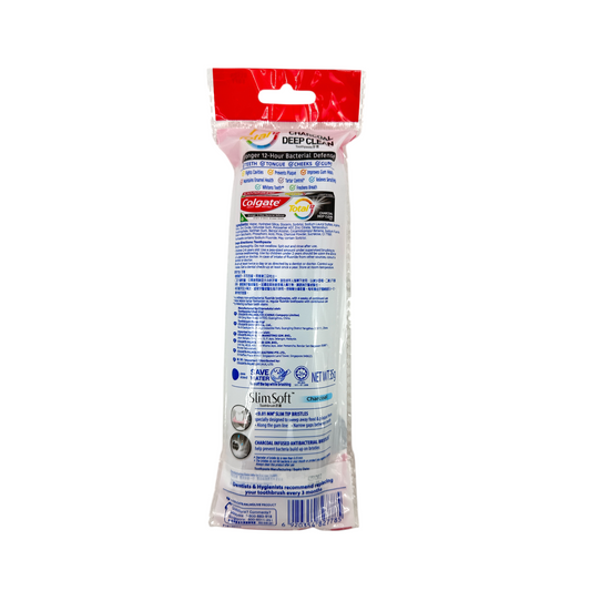 Colgate Charcoal Travel Kit – 1 Set with charcoal toothpaste and SlimSoft toothbrush, available at Zakura Global.