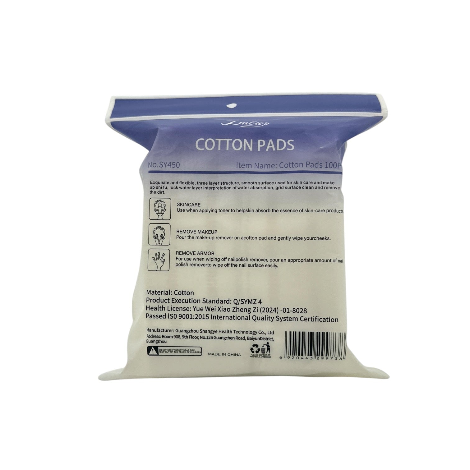 Lmltop Square Double-Faced Cosmetic Cotton 100pcs
