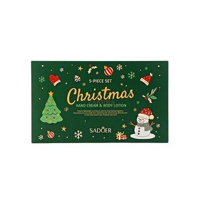 SADOER Christmas Hand & Body Cream Set – 5pcs moisturizing skincare with festive scents, available at Zakura Global.