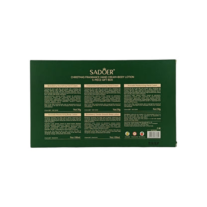 SADOER Christmas Hand & Body Cream Set – 5pcs moisturizing skincare with festive scents, available at Zakura Global.