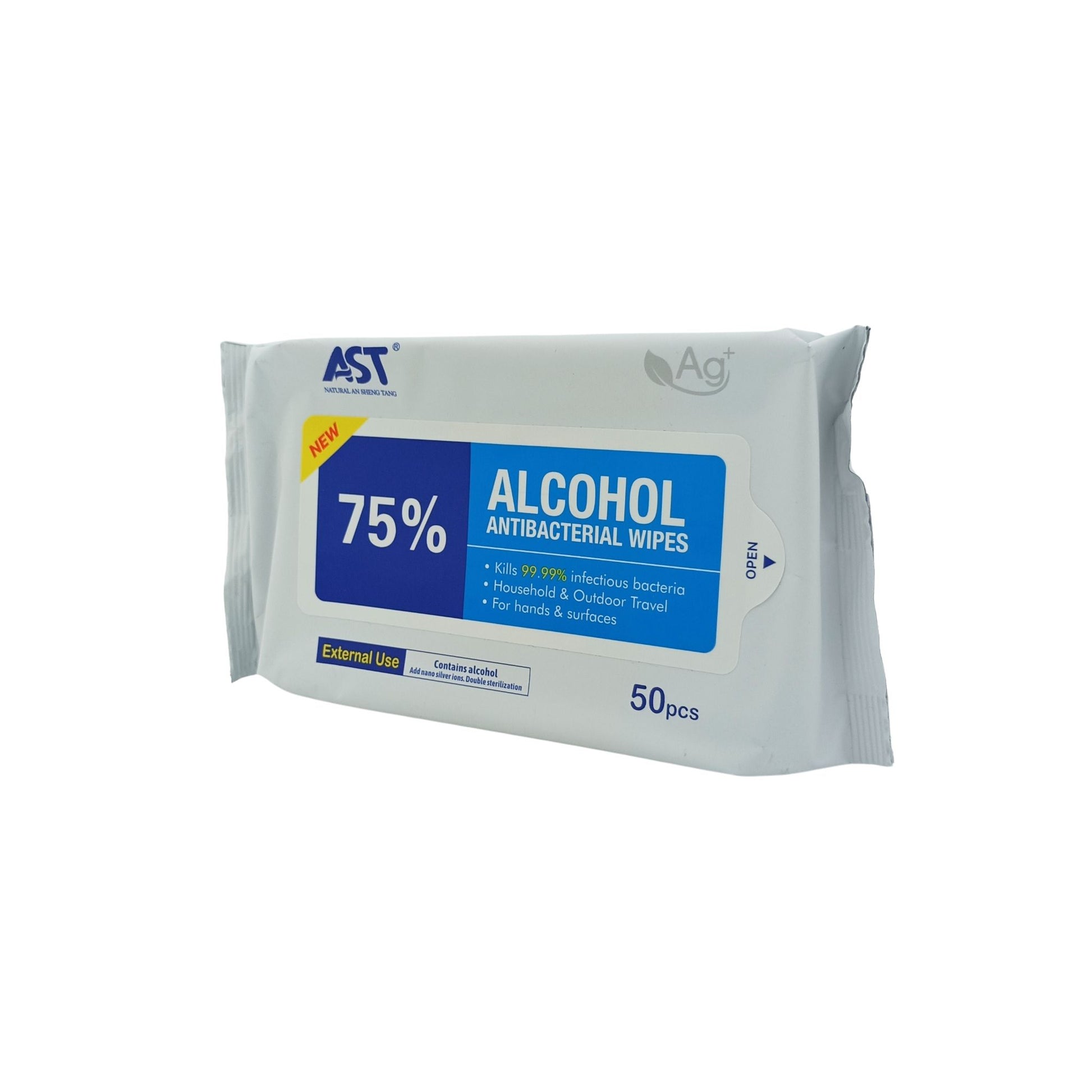 AST 75% Alcohol Antibacterial Wipes 50pcs