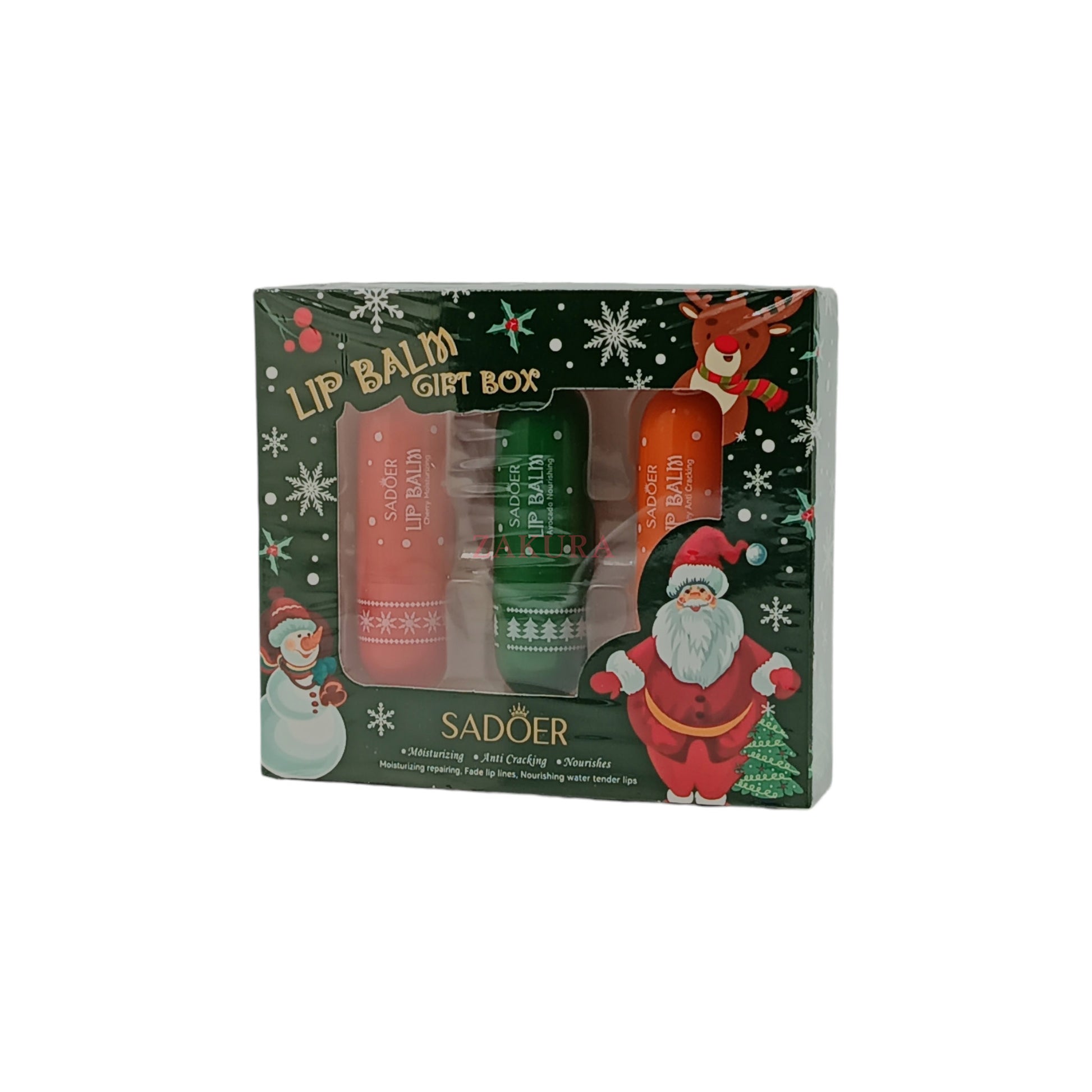 SADOER Christmas Lip Balm Gift Box 3pcs