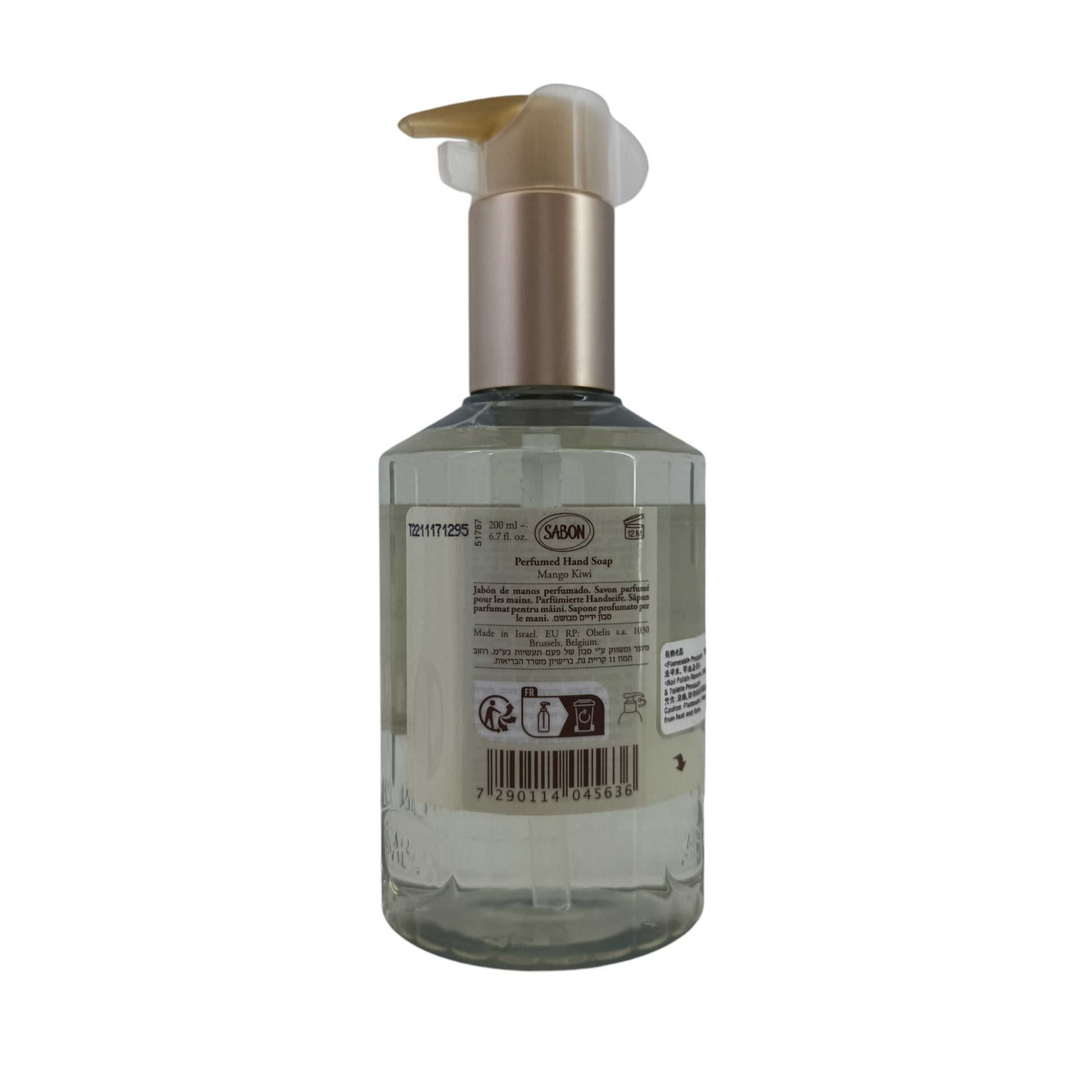 Sabon Perfumed Hand Soap Bottle - Mango Kiwi 200ml