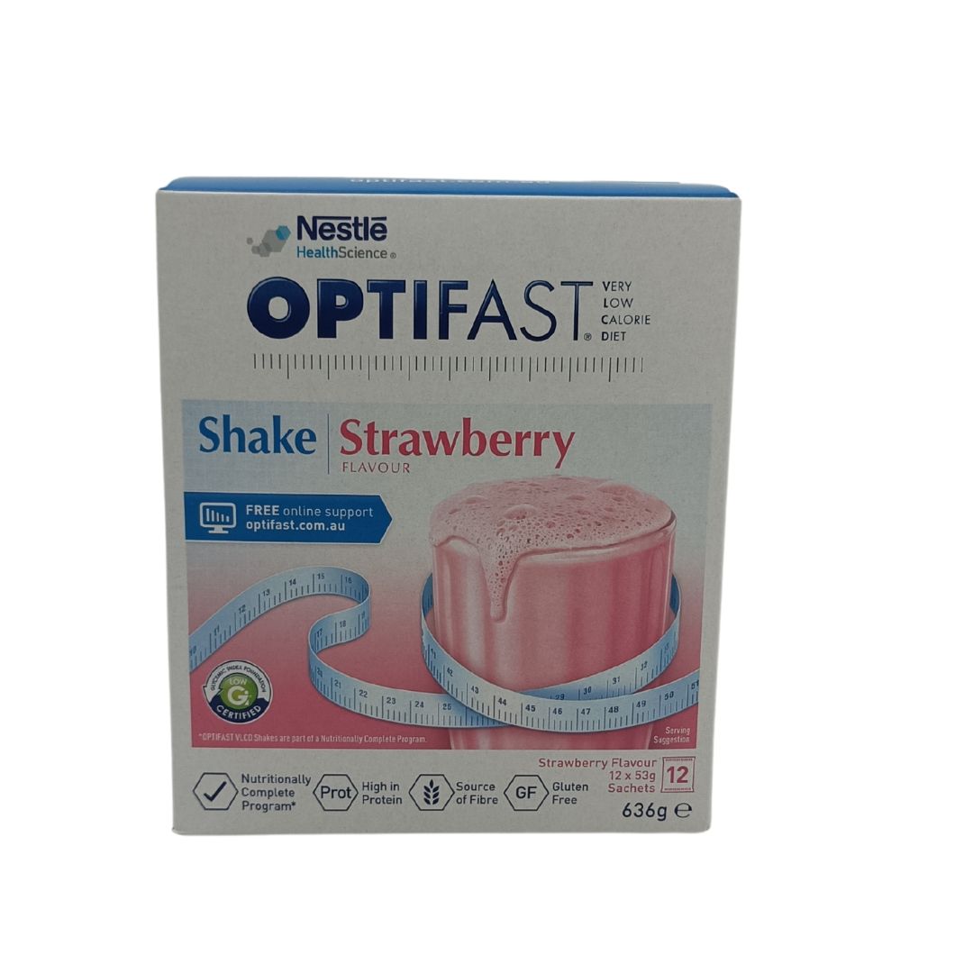 Nestle OPTIFAST Weightloss Milkshake - Strawberry 12x53g