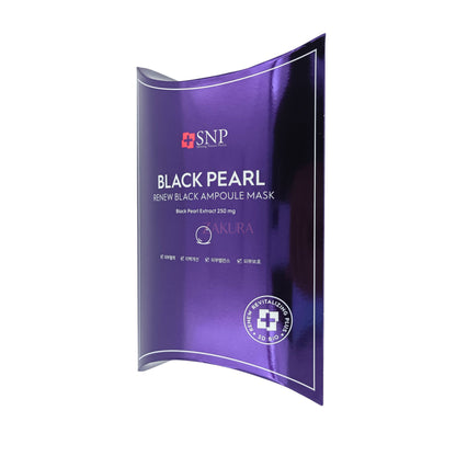 SNP Ampoule Mask 10pcs (Bird's Nest Barrier/Black Pearl Renew Black Ampoule Mask ) Black Pearl Renew Black Ampoule Mask