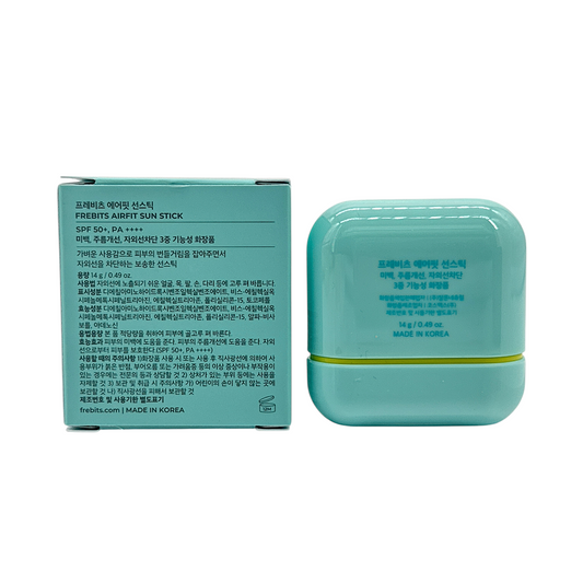 Frebits Air Fit Sun Stick SPF 50+ PA++++ 14g – vegan sunstick with matte finish and broad-spectrum protection, available at Zakura Global.
