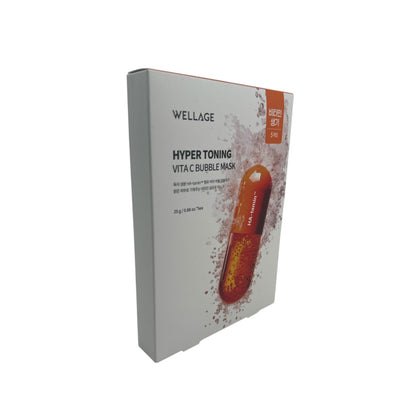 Wellage Hyper Toning Vita C Bubble Mask 5pcs