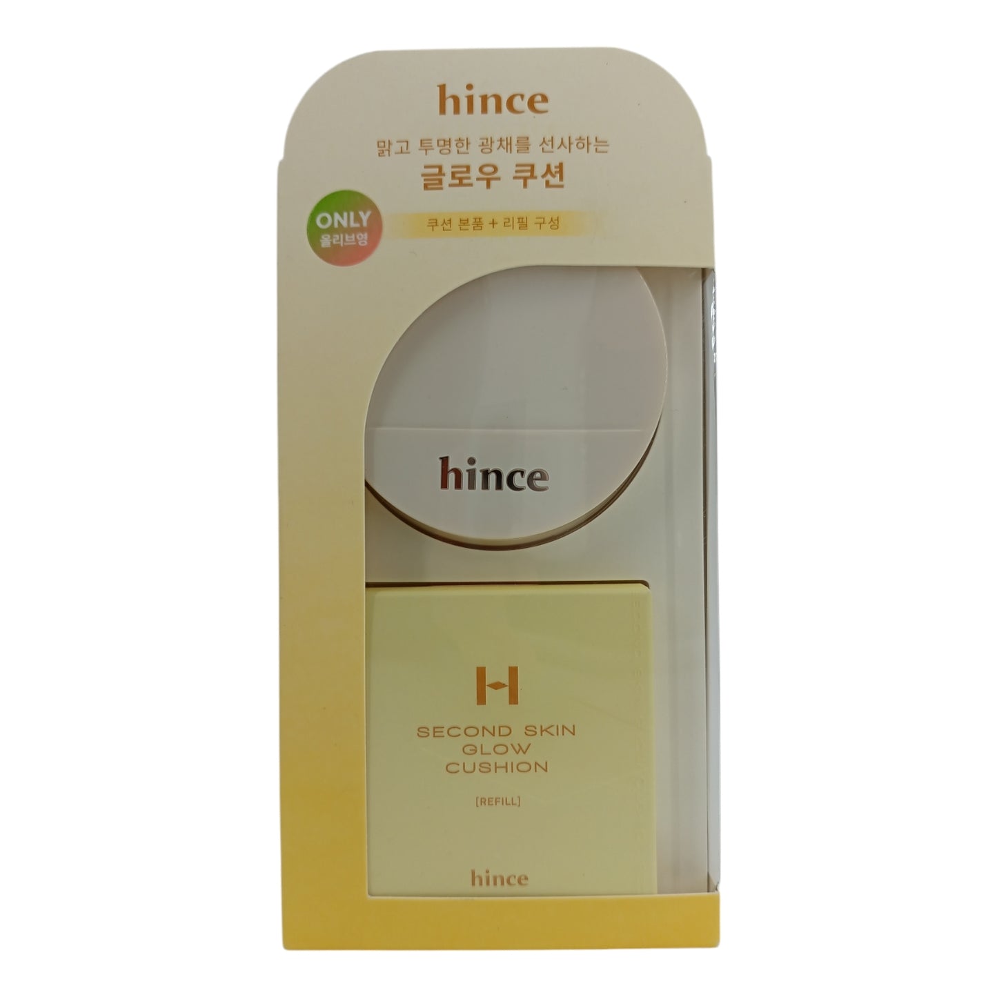 Hince Second Skin Glow Cushion with Refil 12gx2 (15 Rosy/17 Prorcelai/21 Ivory) 15 Rosy