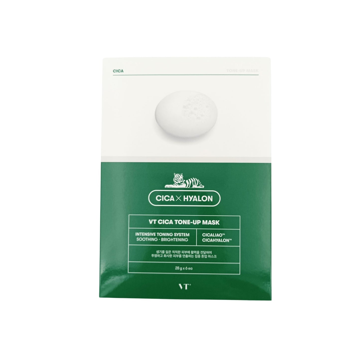 VT Cica Mask 6x28g (Moisture/Nutrition/Tone-Up/Cica X Hyalon Pro-Cica Mask) Cica Tone-Up Mask