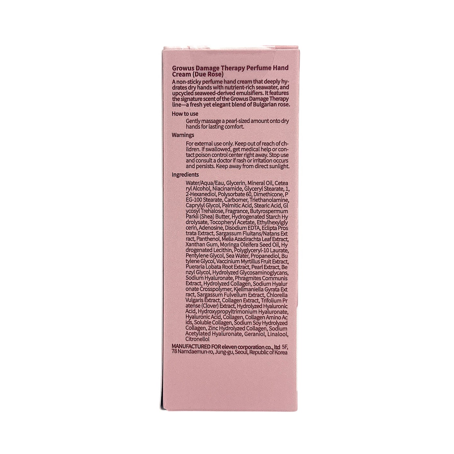 GROWUS Perfume Hand Cream - Due Rose 50ml