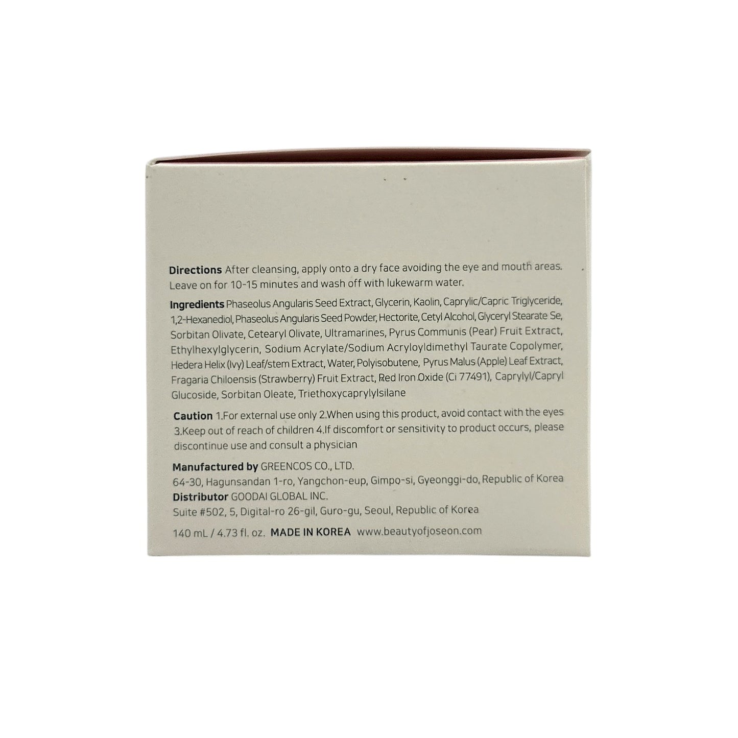 Beauty of Joseon Red Bean Refreshing Pore Mask 140ml