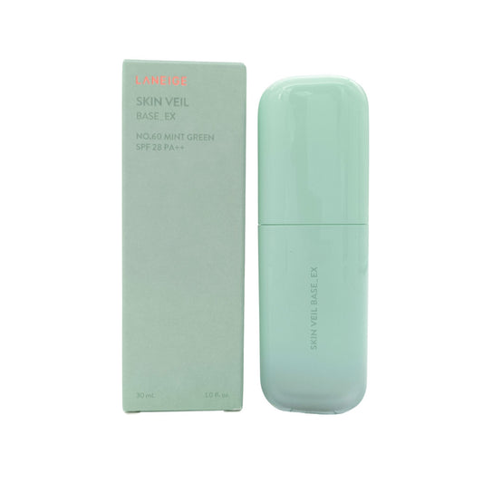 Laneige Skin Veil Base_EX SPF28 Mint Green 30ml – Color-correcting primer with SPF protection available at Zakura Global.
