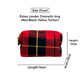 Estee Lauder Cosmetic bag (Red Black Yellow Tartan) 1pc